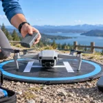 Drone Pre-Flight Checklist: Before You Take Off Pilot inspecting drone propellers and battery before takeoff beside an airspace map